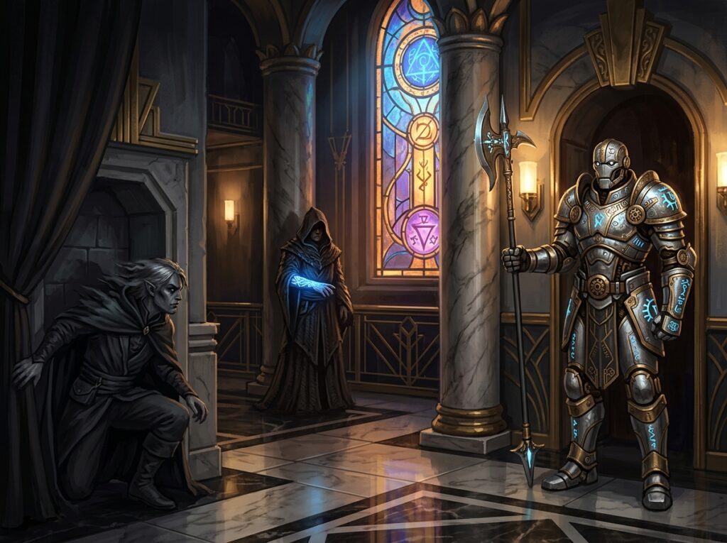 Warforged soldier guarding