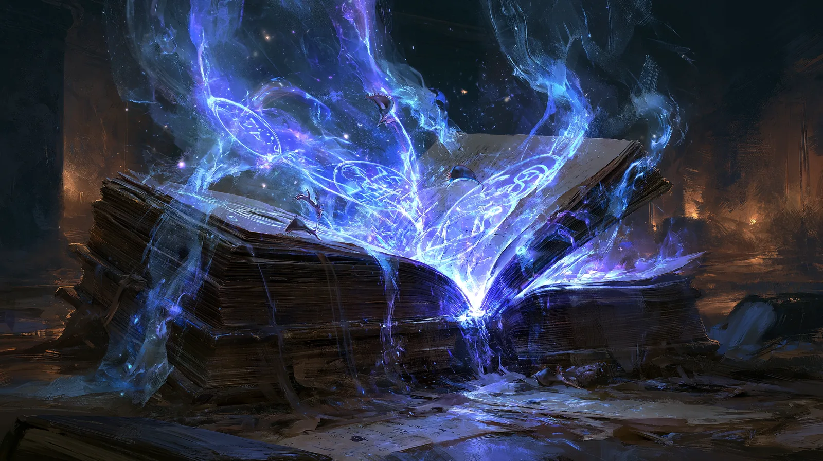Greyhawk, le berceau oublié de Donjons & Dragons 2 Grimoire ancien ouvert dont s'échappent des sigils magiques lumineux, ambiance d'héritage et de noms oubliés