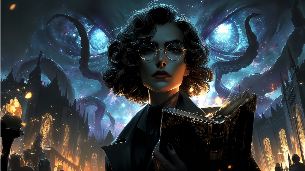 Solitude des ténèbres : notre JDR solo lovecraftien maison 1 Investigateur solitaire de dos face à une ruelle européenne noyée dans le brouillard, ambiance JDR solo lovecraftien des années 1920.