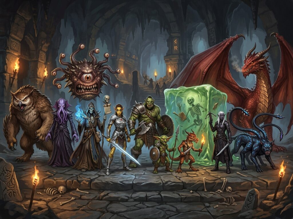 Manuel des monstres DnD 2025 : guide complet du bestiaire de Donjons et Dragons 2 Une tripotée de monstres issue du manuel des monstres de Donjons et Dragon 2024.