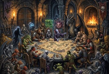 Une table ronde des monstres de donjons et dragons.